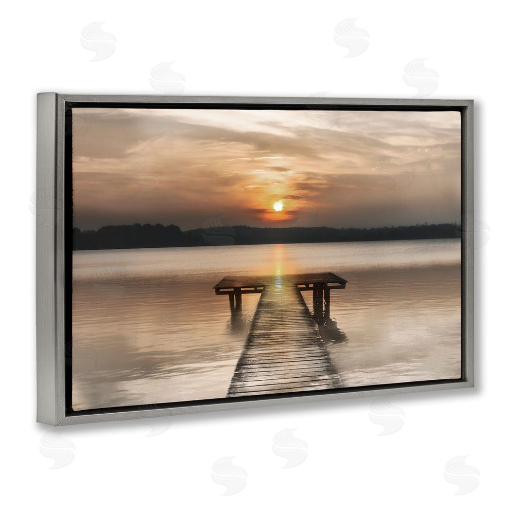 Irene Weisz Centric Reflective Sunrise Gray Floating Frame Canvas Wall Art Print