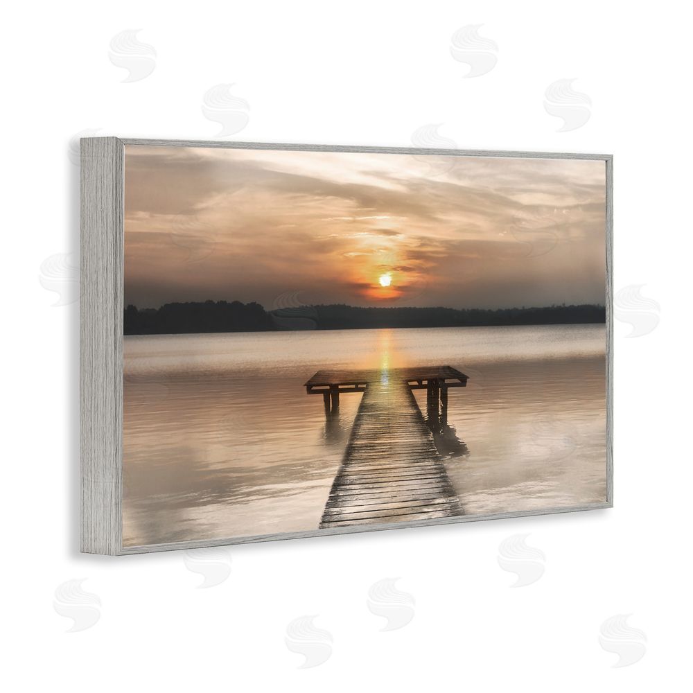Irene Weisz Centric Reflective Sunrise Gray Framed Giclee Wall Art Print
