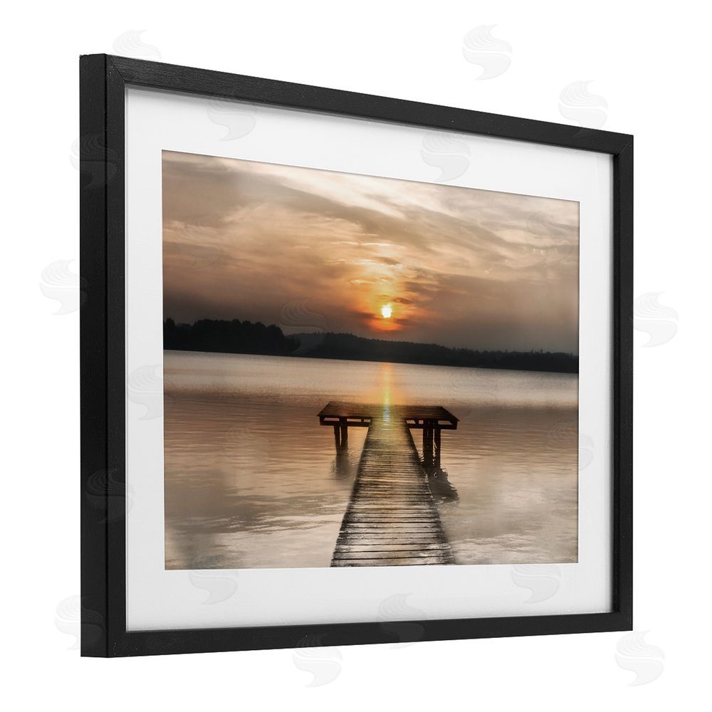 Irene Weisz Centric Reflective Sunrise Black Framed Print Under Glass Wall Art