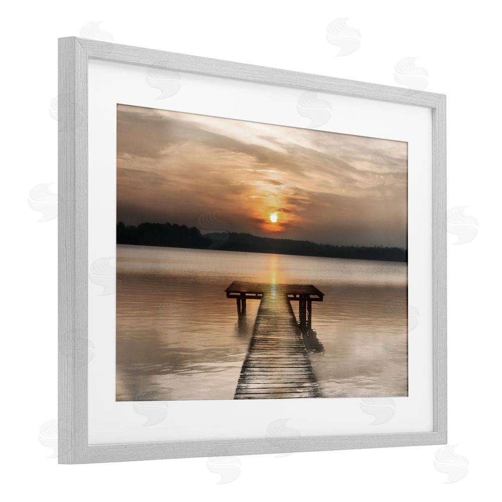 Irene Weisz Centric Reflective Sunrise Gray Framed Print Under Glass Wall Art
