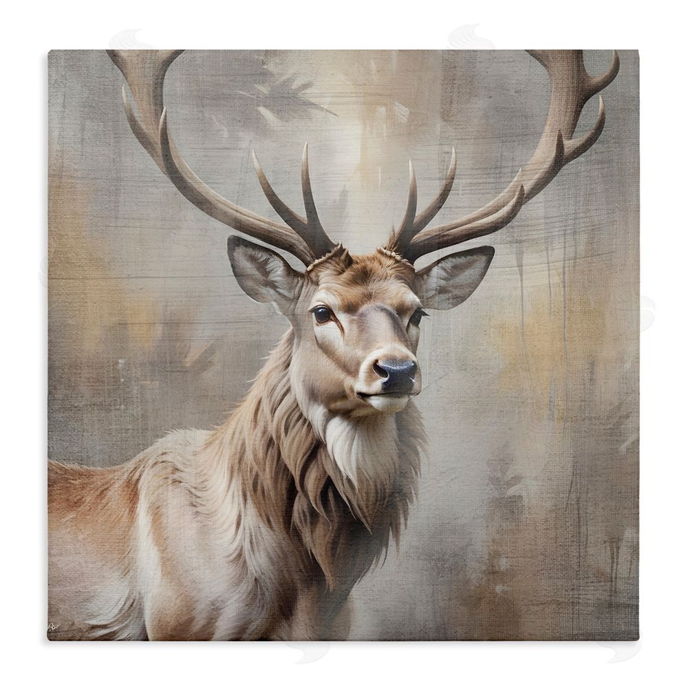 Susan Arnot Rustic Stag with Majestic Glance Stretched Canvas Wall Art Print