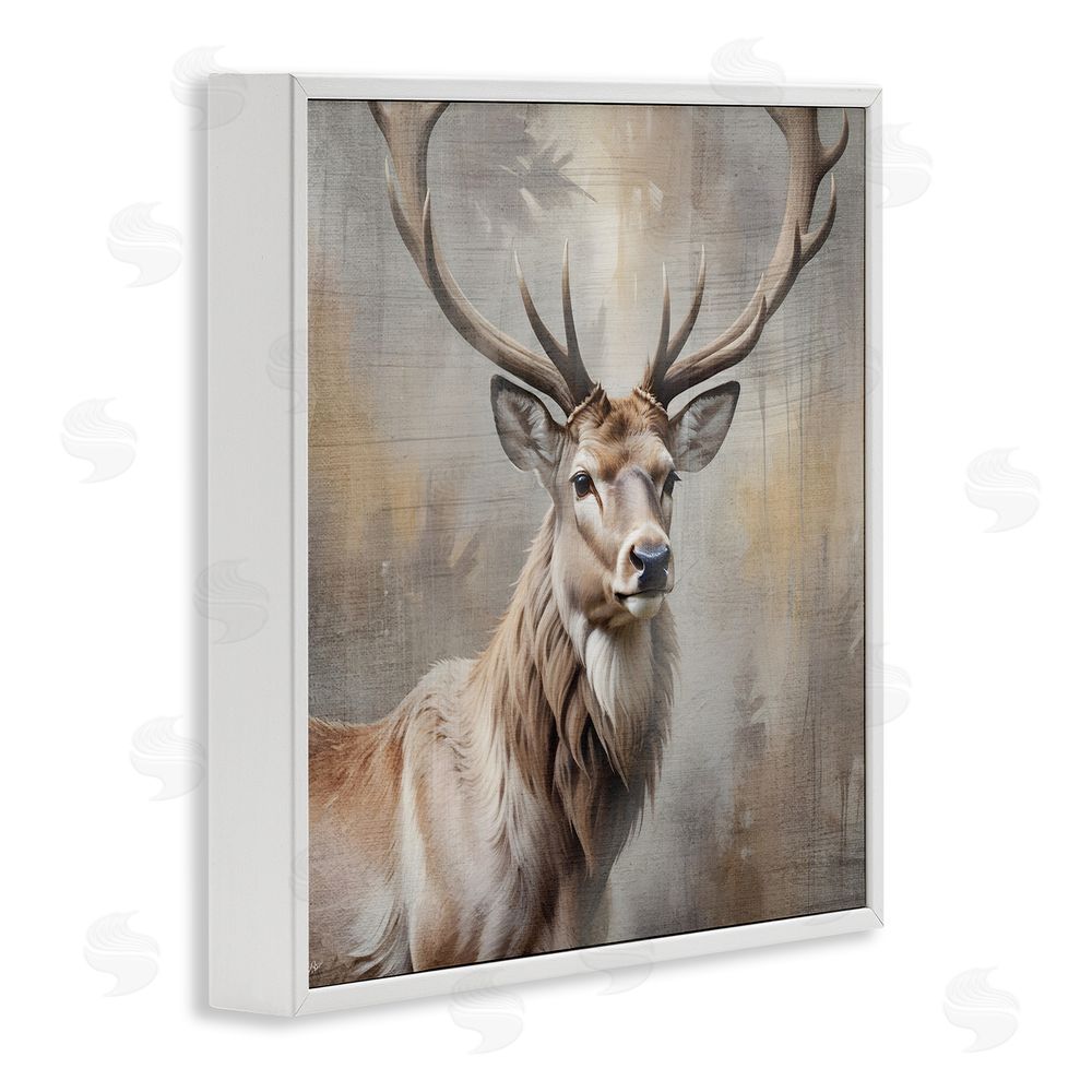Susan Arnot Rustic Stag with Majestic Glance White Framed Giclee Wall Art Print