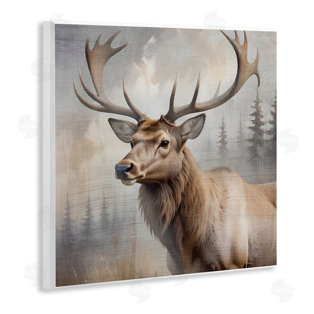 Susan Arnot Graceful Forest Stag Wooden Wall Plaque Art Print
