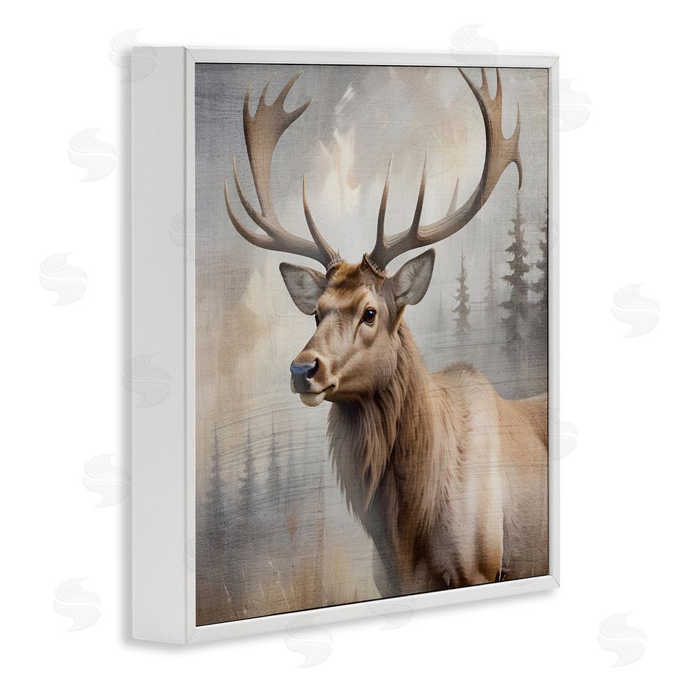 Susan Arnot Graceful Forest Stag White Framed Giclee Wall Art Print