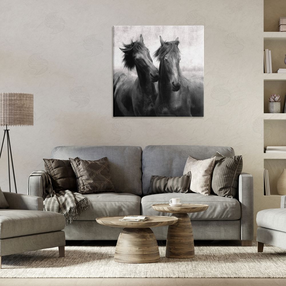 Lars Van de Goor Short Haired Horse Pair Stretched Canvas Wall Art in Room