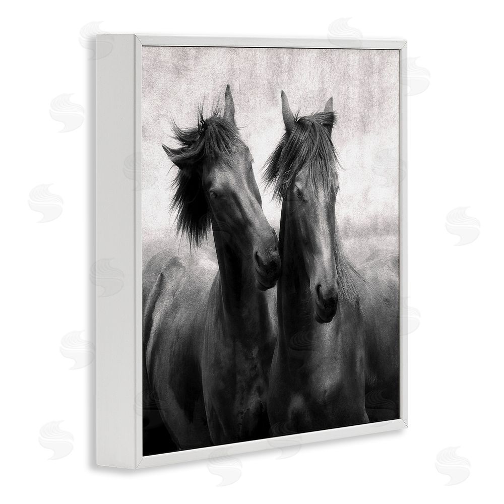 Lars Van de Goor Short Haired Horse Pair White Framed Giclee Wall Art Print