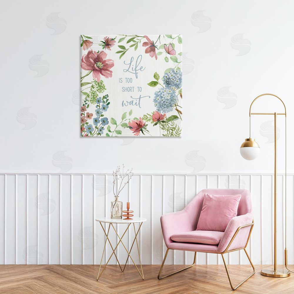 Nan Too Short To Wait Stretched Canvas Wall Art in Room