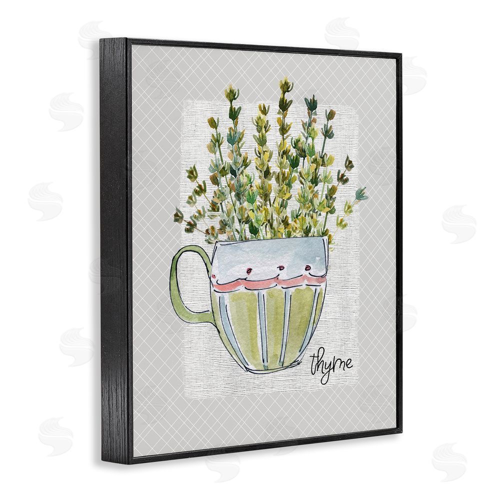 Livi Finn Thyme Herb Mug Black Framed Giclee Wall Art Print