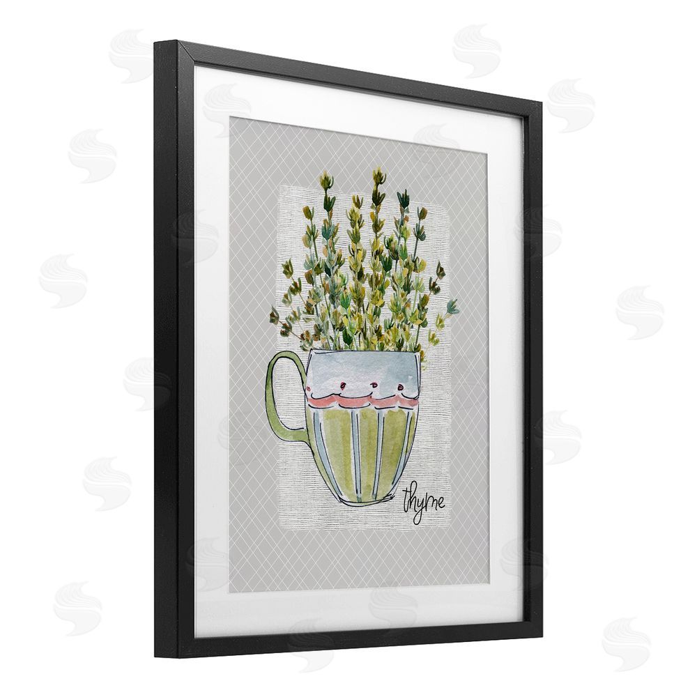 Livi Finn Thyme Herb Mug Black Framed Print Under Glass Wall Art