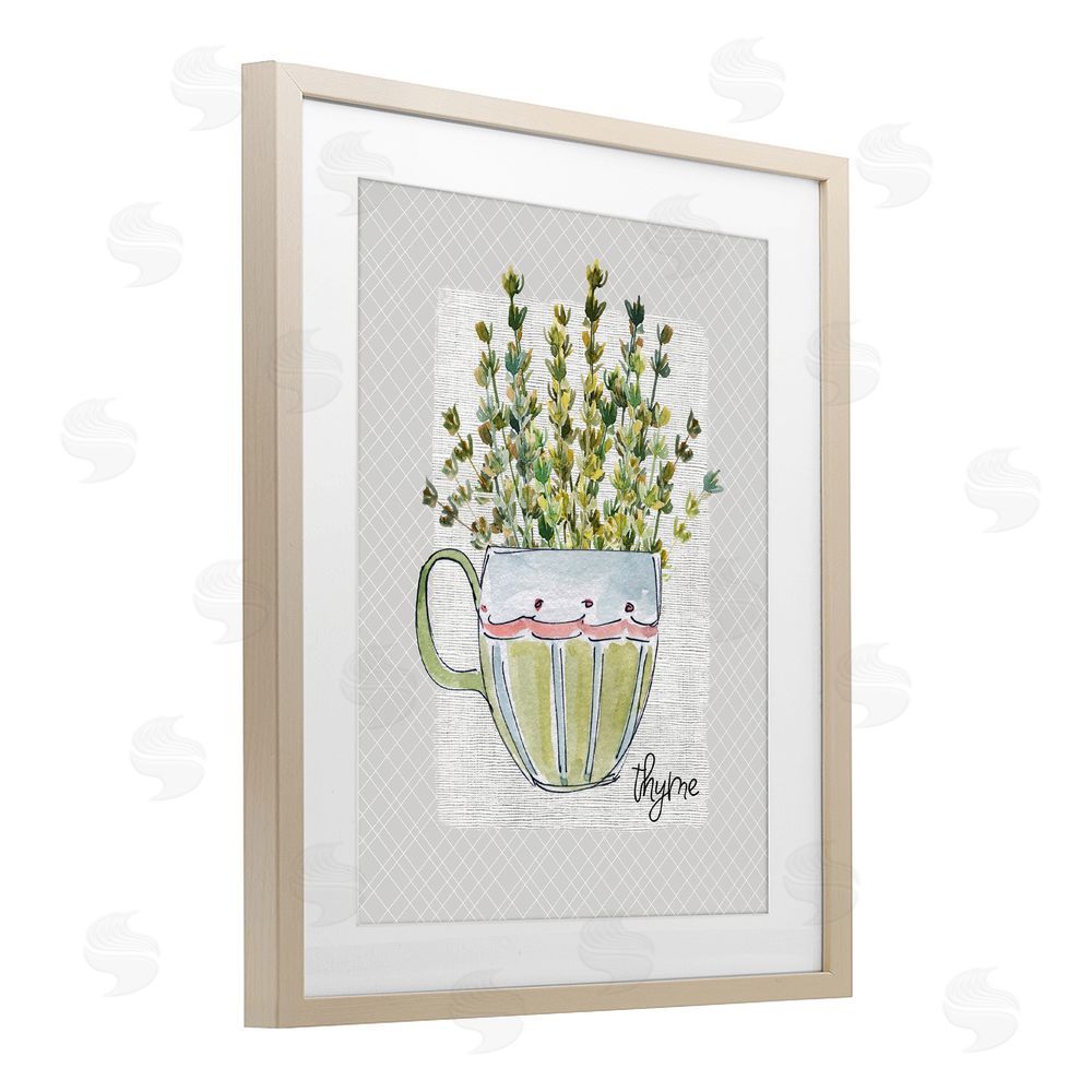 Livi Finn Thyme Herb Mug Brown Framed Print Under Glass Wall Art