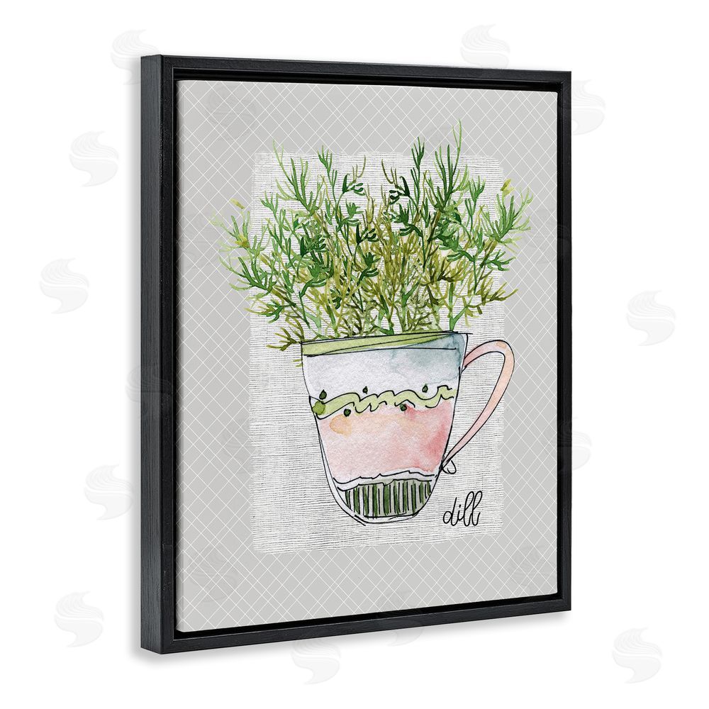 Livi Finn Dill Herb Mug Black Floating Frame Canvas Wall Art Print