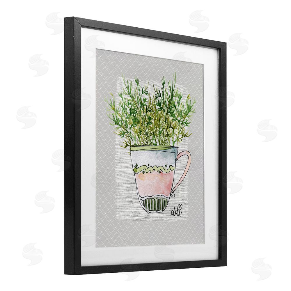 Livi Finn Dill Herb Mug Black Framed Print Under Glass Wall Art