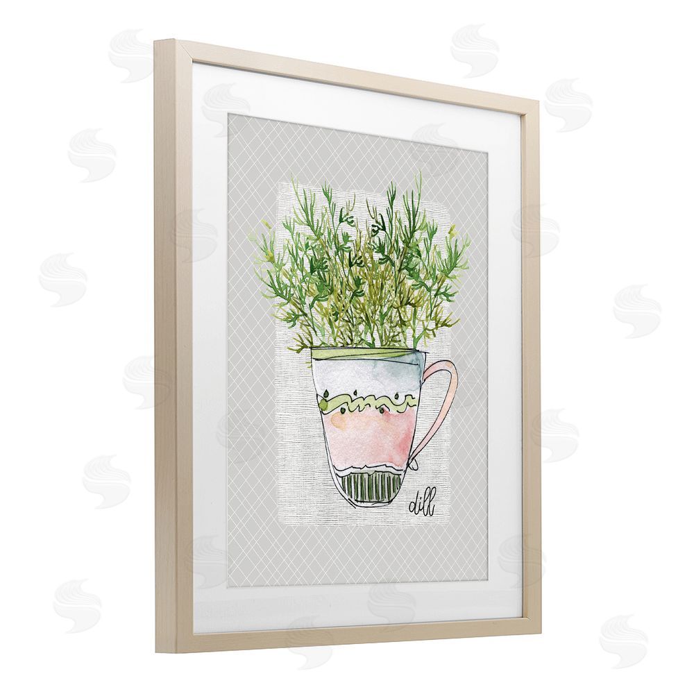 Livi Finn Dill Herb Mug Brown Framed Print Under Glass Wall Art