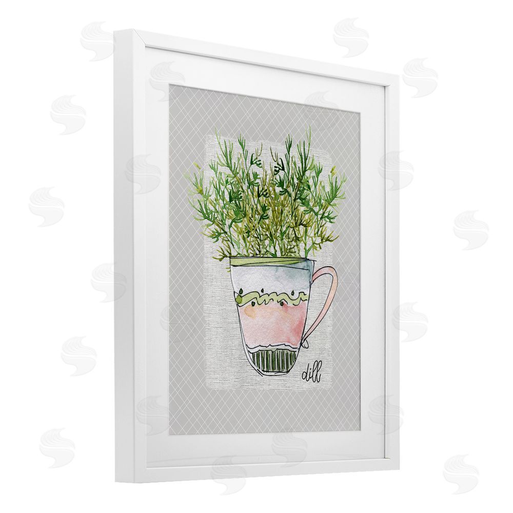 Livi Finn Dill Herb Mug White Framed Print Under Glass Wall Art
