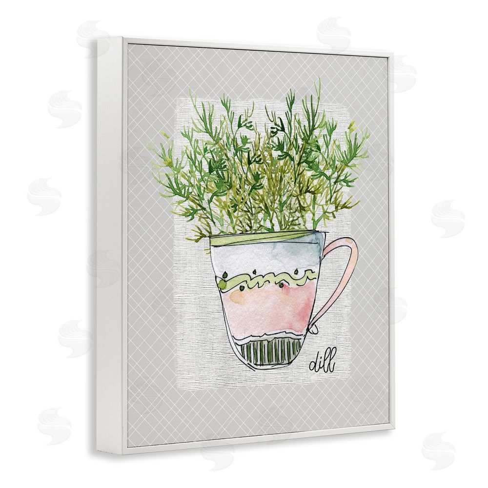Livi Finn Dill Herb Mug White Framed Giclee Wall Art Print