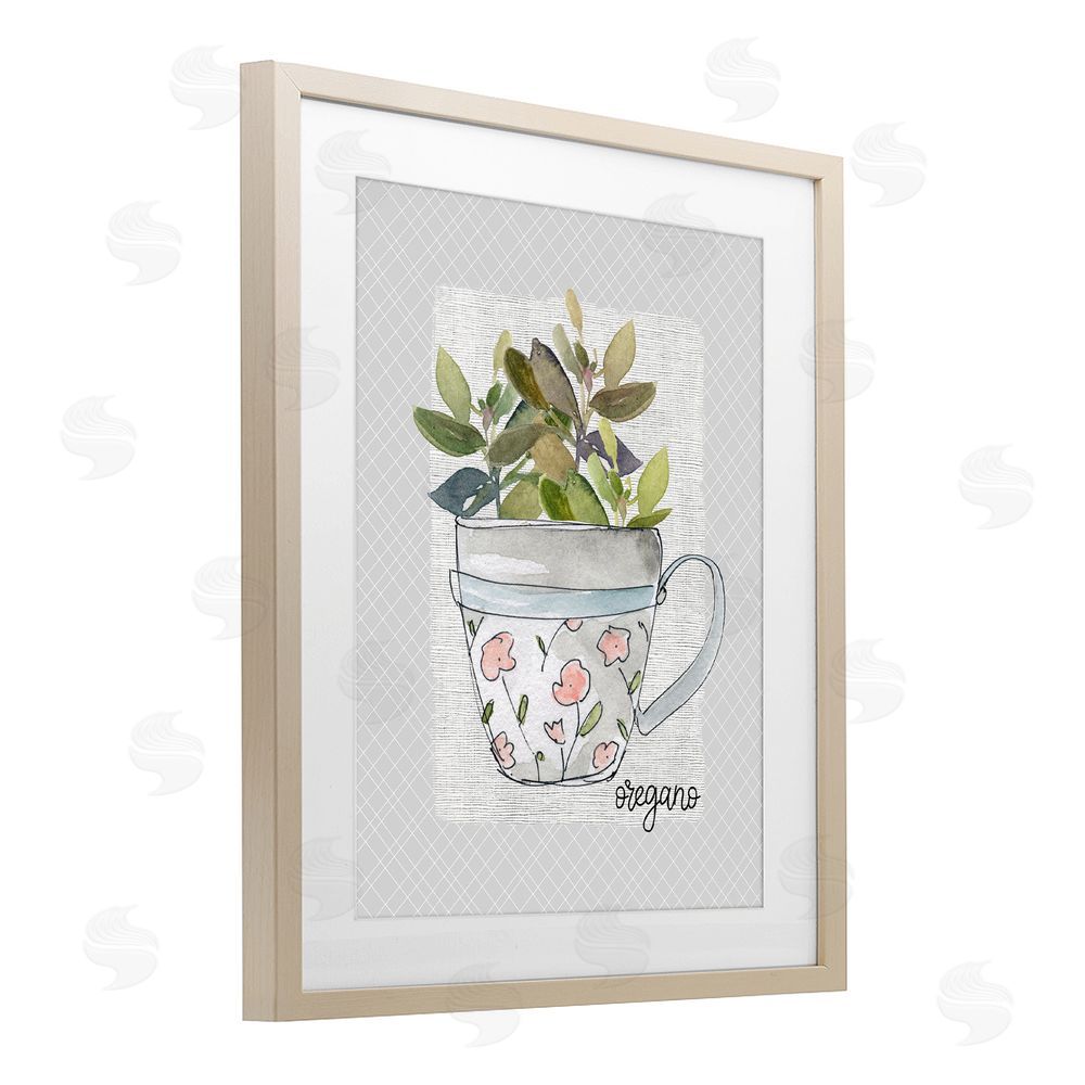 Livi Finn Oregano Herb Mug Brown Framed Print Under Glass Wall Art