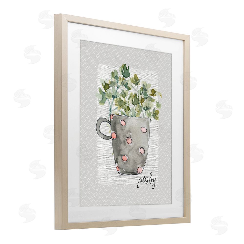 Livi Finn Parsley Herb Mug Brown Framed Print Under Glass Wall Art