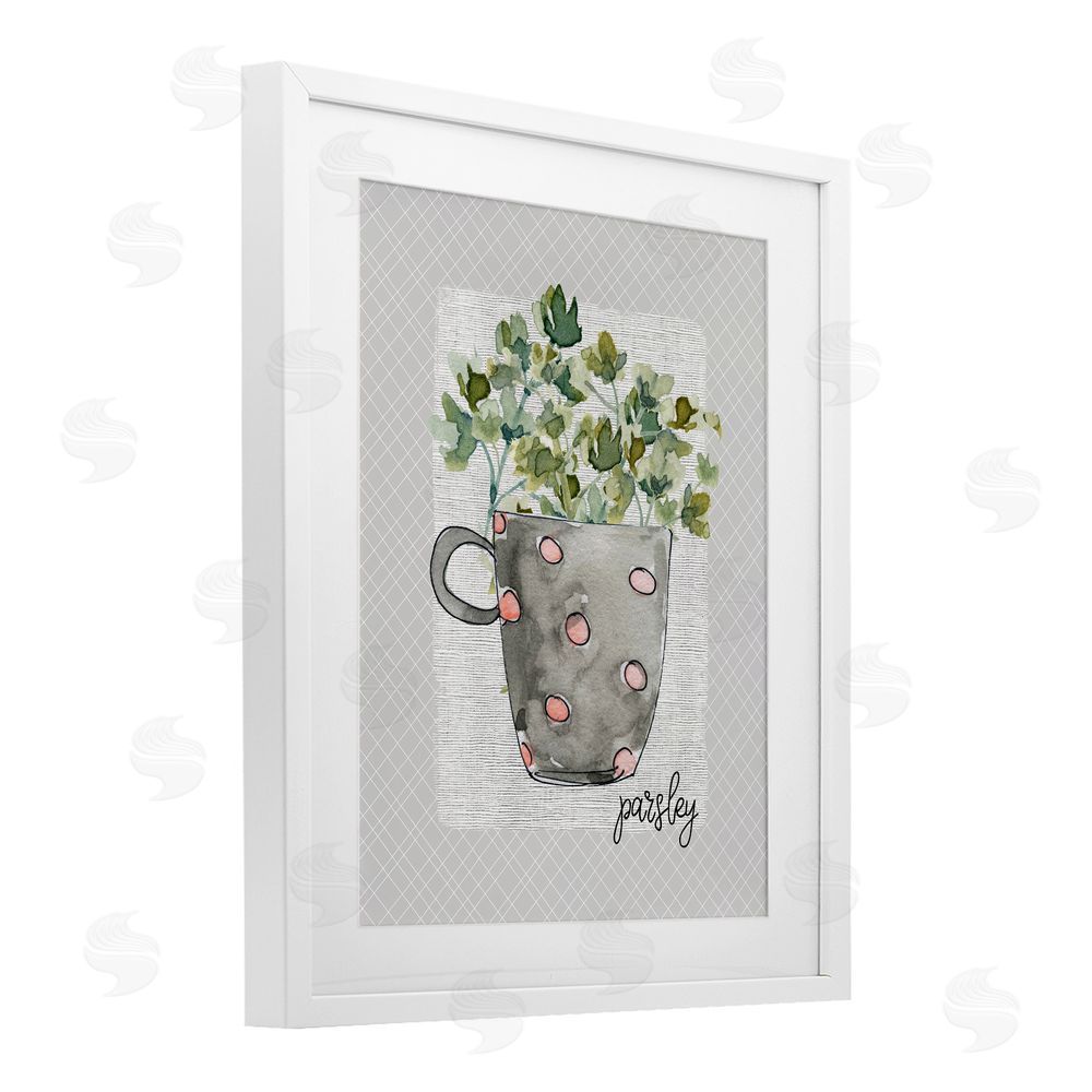 Livi Finn Parsley Herb Mug White Framed Print Under Glass Wall Art