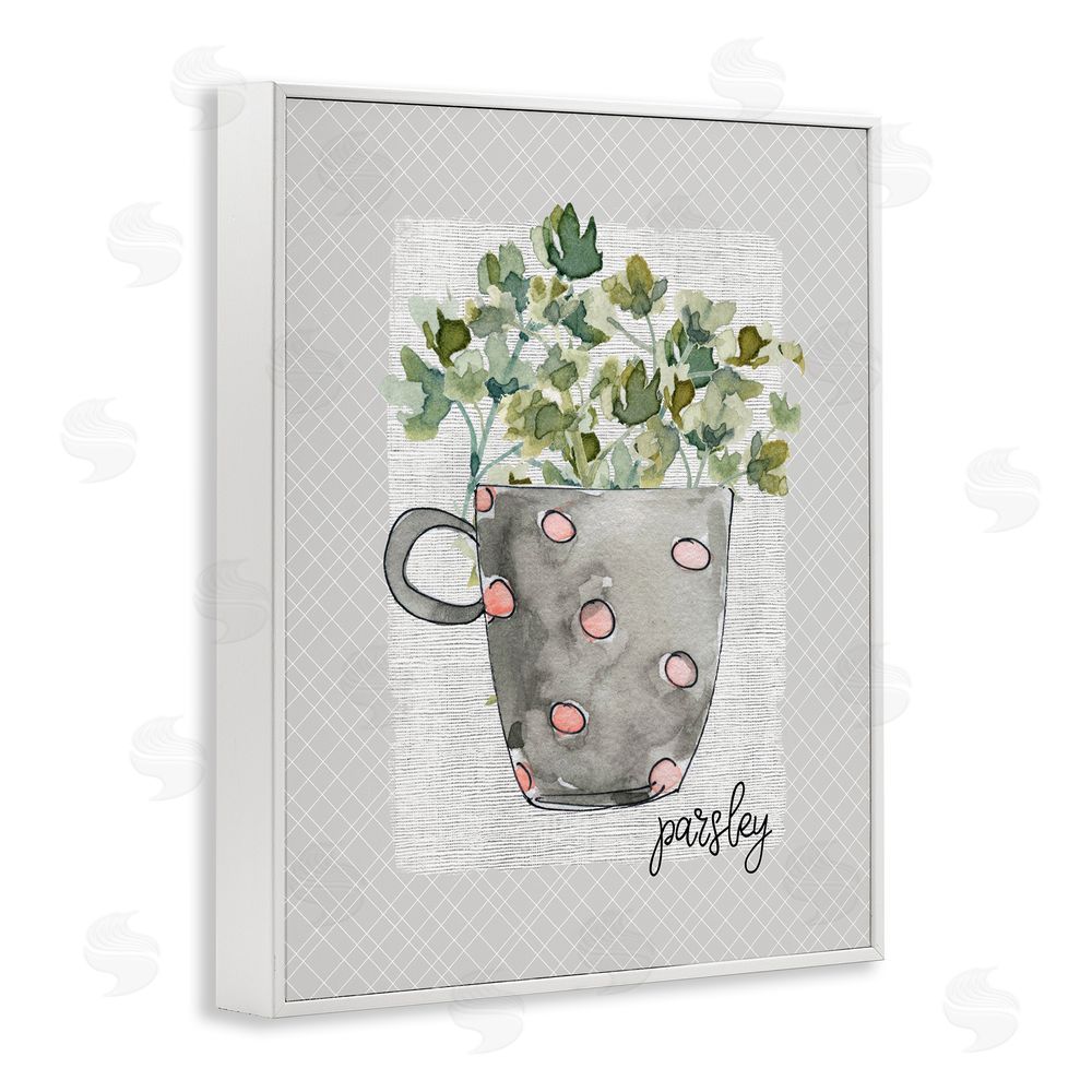 Livi Finn Parsley Herb Mug White Framed Giclee Wall Art Print