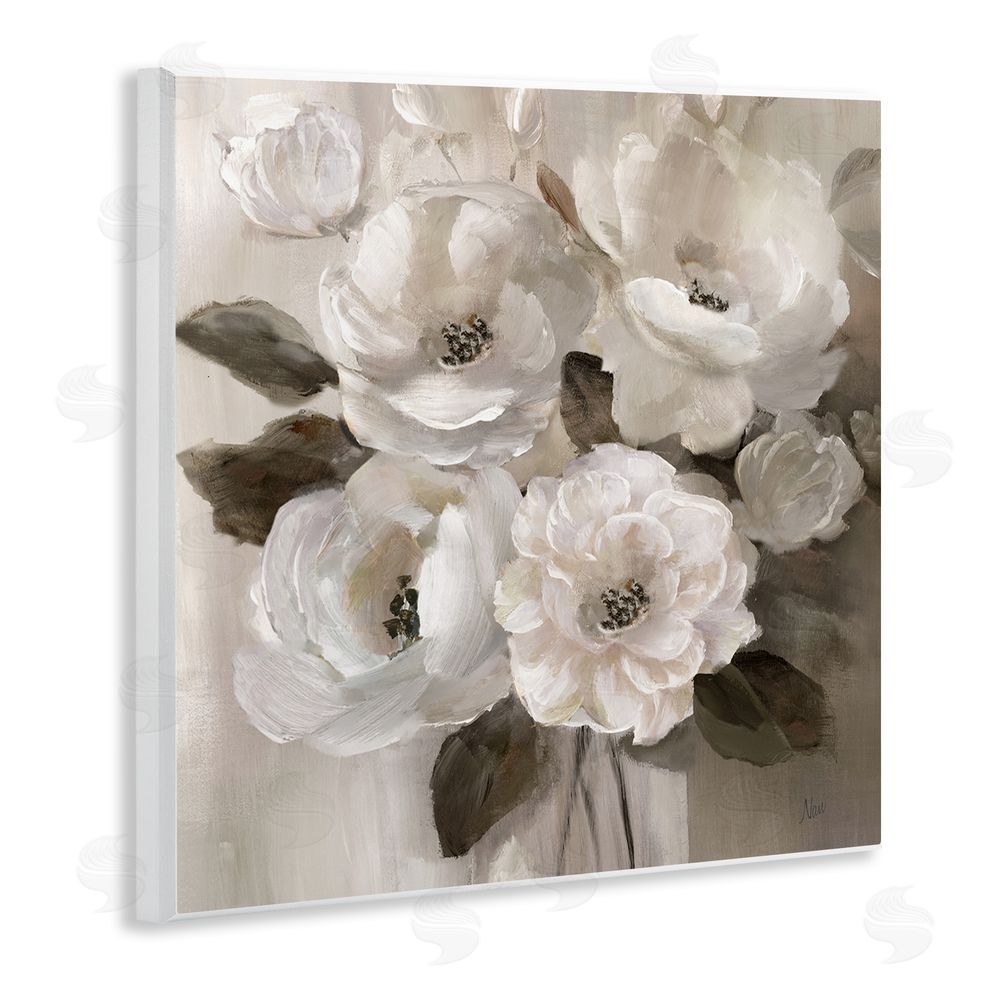 Nan Ivory Flower Bushel Wooden Wall Plaque Art Print