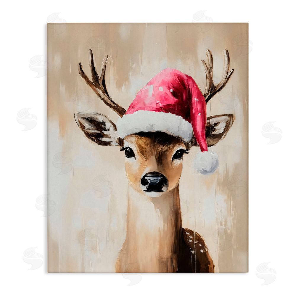 Arlington Prints Baby Christmas Deer Canvas Wall Art Print