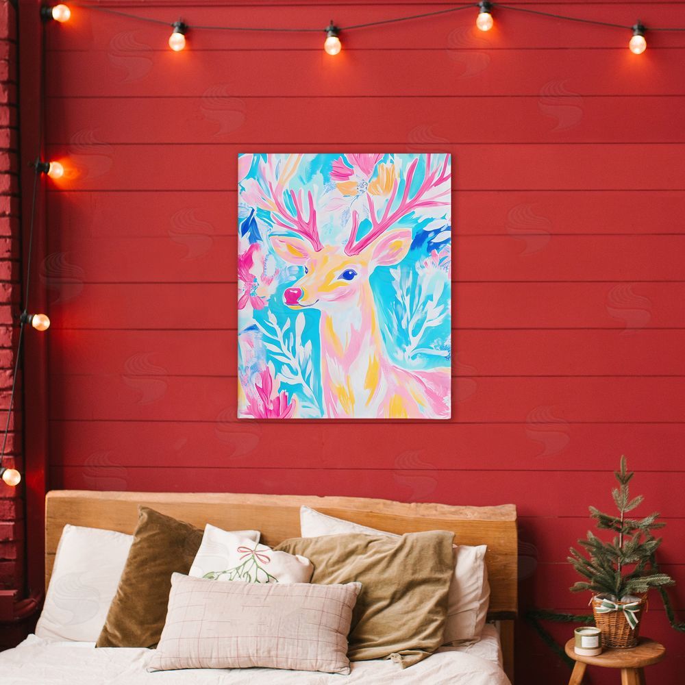 Arlington Prints Bright Pastel Deer Canvas Art on Wall