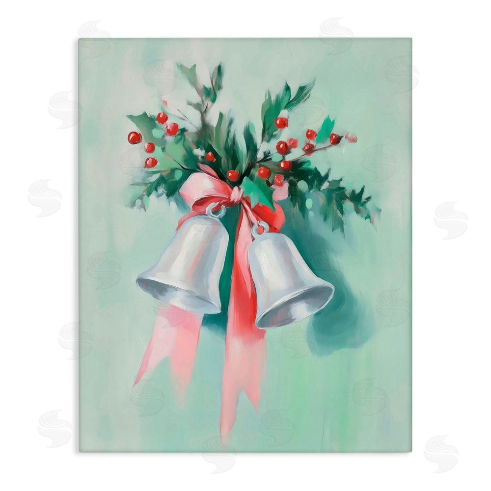 Arlington Prints Festive Silver Bells Canvas Wall Art Print