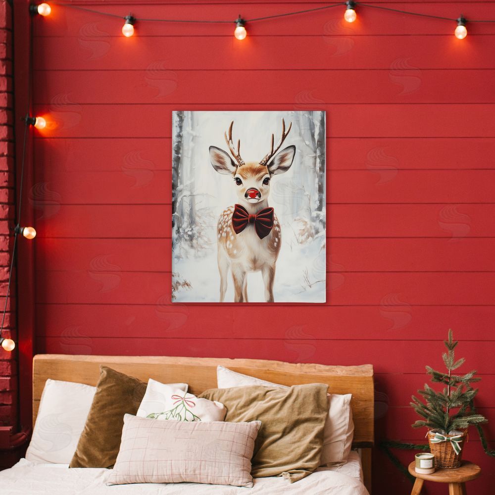 Arlington Prints Baby Reindeer with Red Nose Canvas Art on Wall