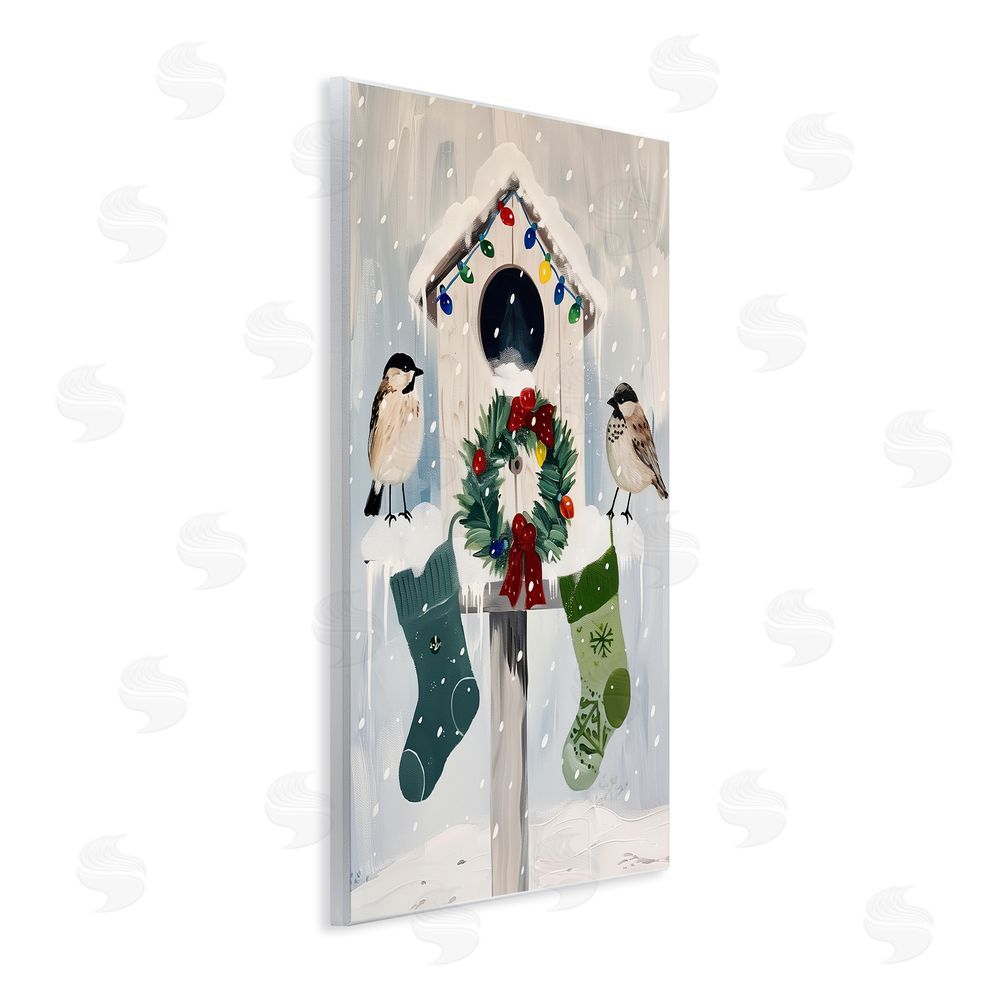 Arlington Prints Festive Christmas Birdhouse Wall Plaque Art Print
