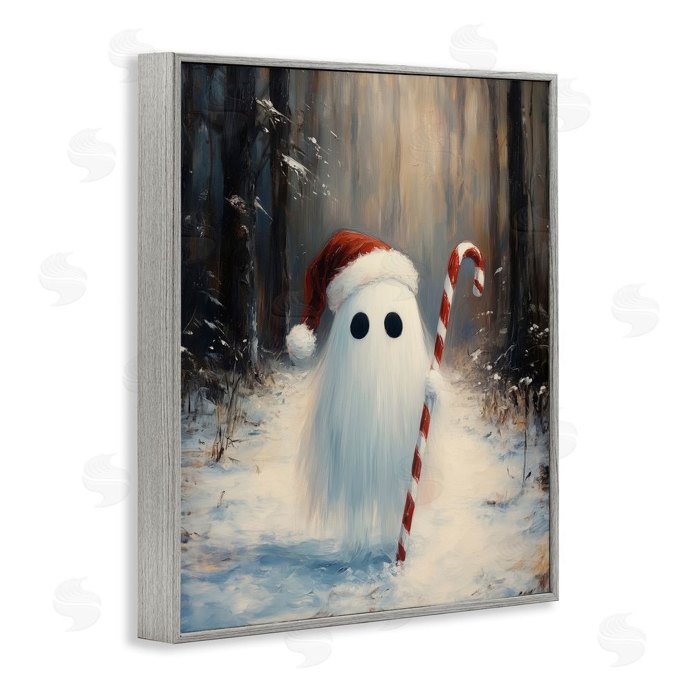 Arlington Prints Candy Cane Forest Ghost Gray Framed Giclee Wall Art Print