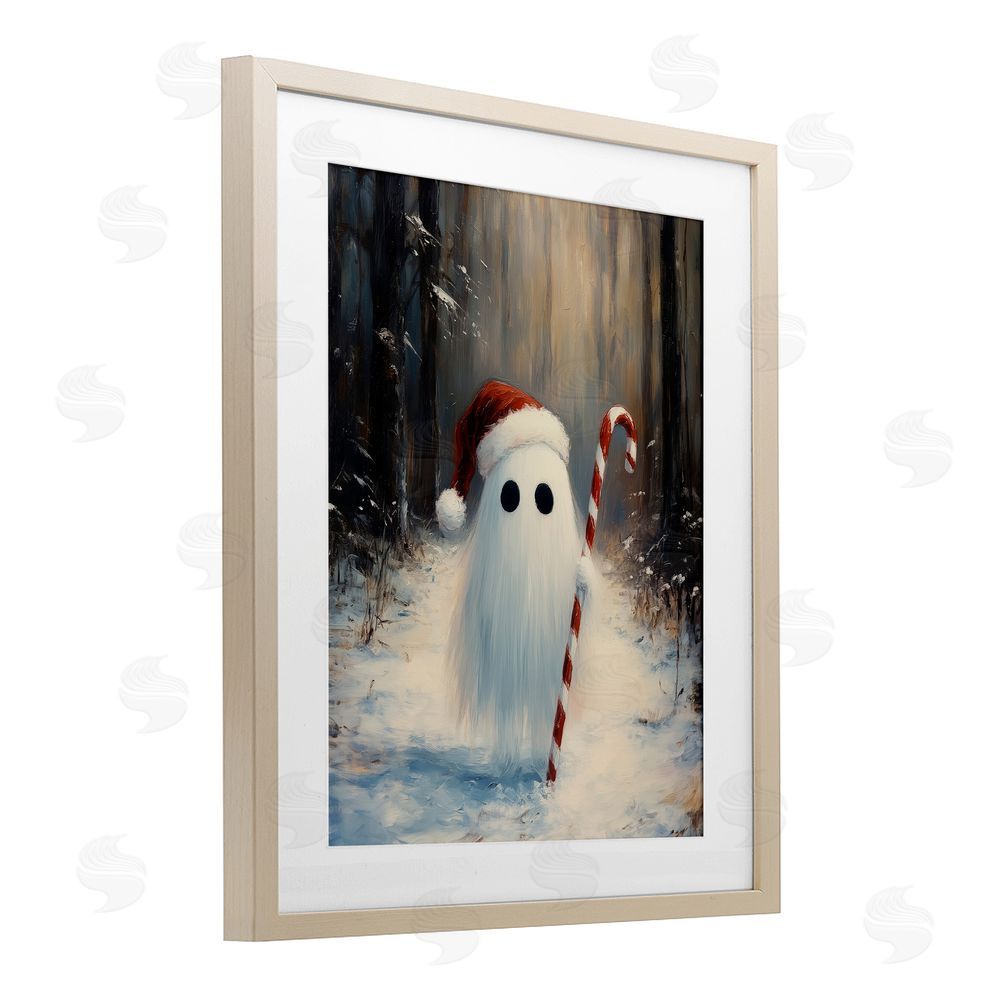 Arlington Prints Candy Cane Forest Ghost Birch Framed Print Under Glass with White Mat Wall Art