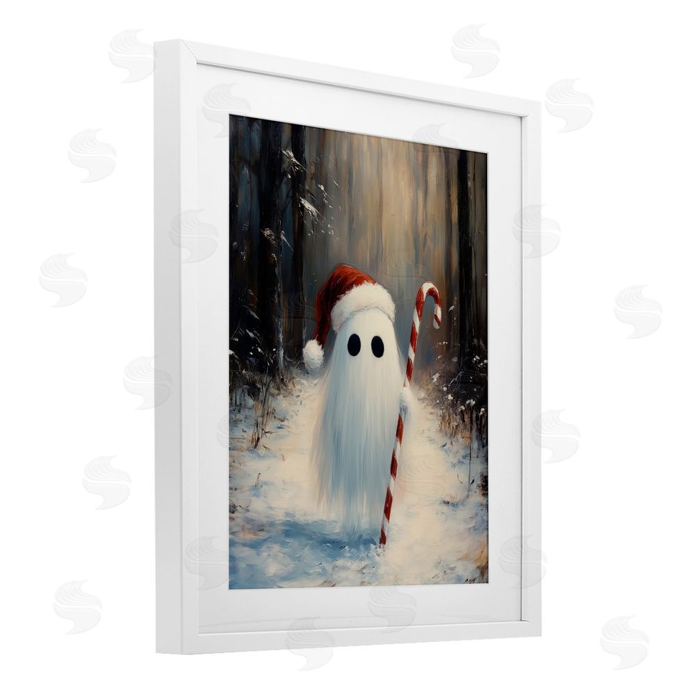 Arlington Prints Candy Cane Forest Ghost White Framed Print Under Glass with Mat Wall Art