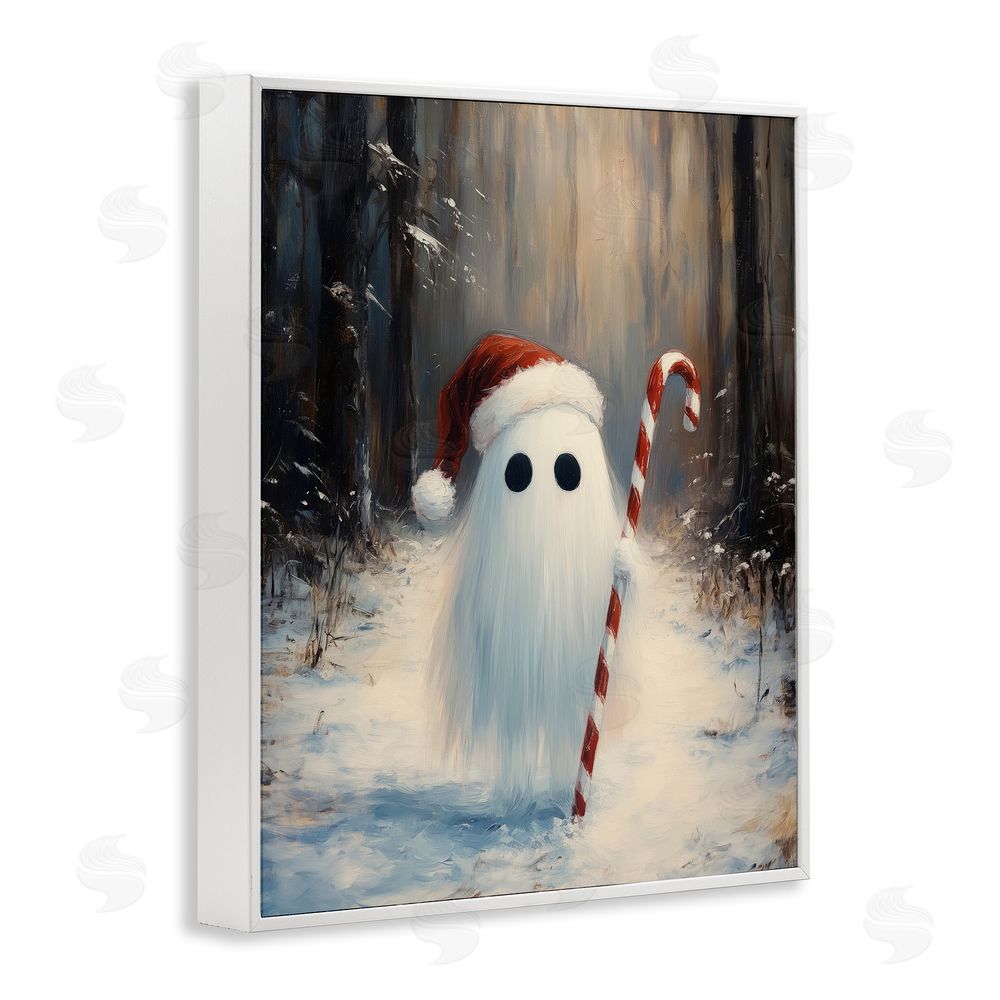 Arlington Prints Candy Cane Forest Ghost White Framed Giclee Wall Art Print