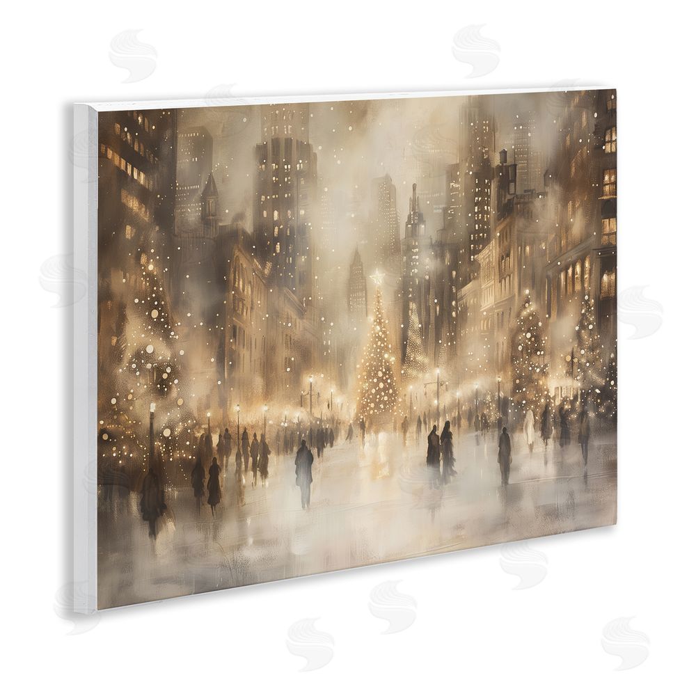 Arlington Prints Christmas In New York Wall Plaque Art Print