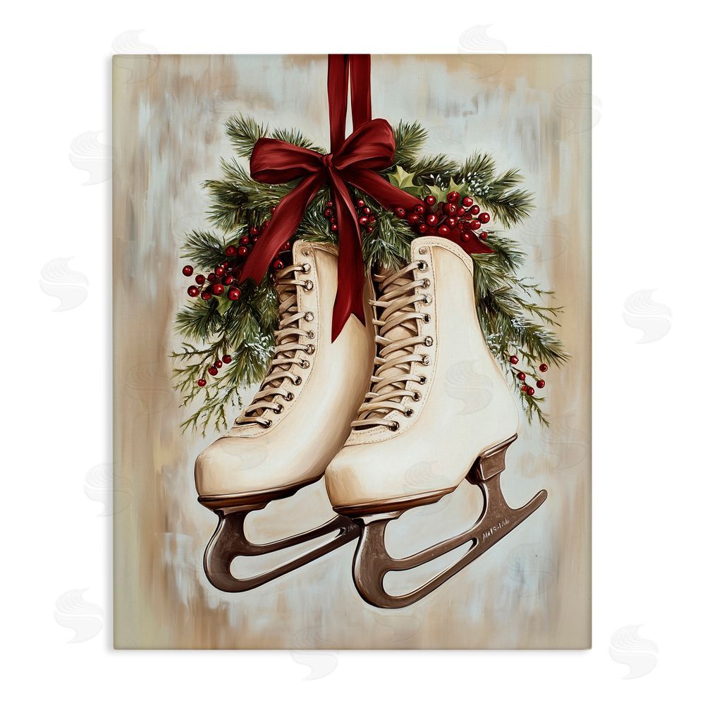 Arlington Prints Festive Ice Skates Canvas Wall Art Print