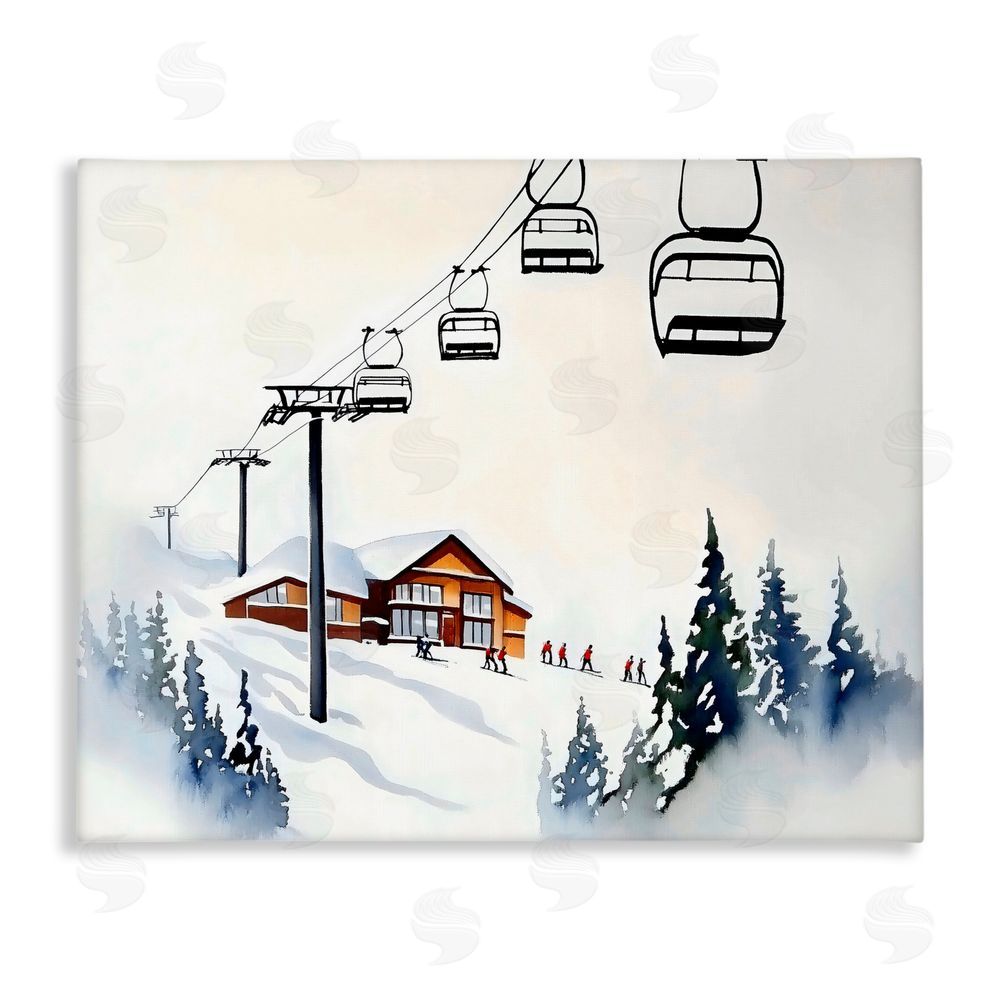 Arlington Prints Ski Lodge Lift Scenery Canvas Wall Art Print