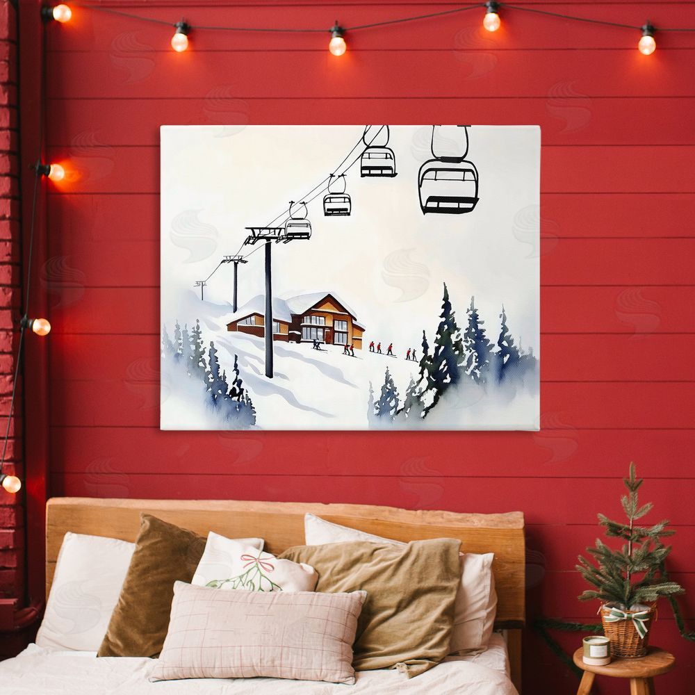 Arlington Prints Ski Lodge Lift Scenery Canvas Art on Wall