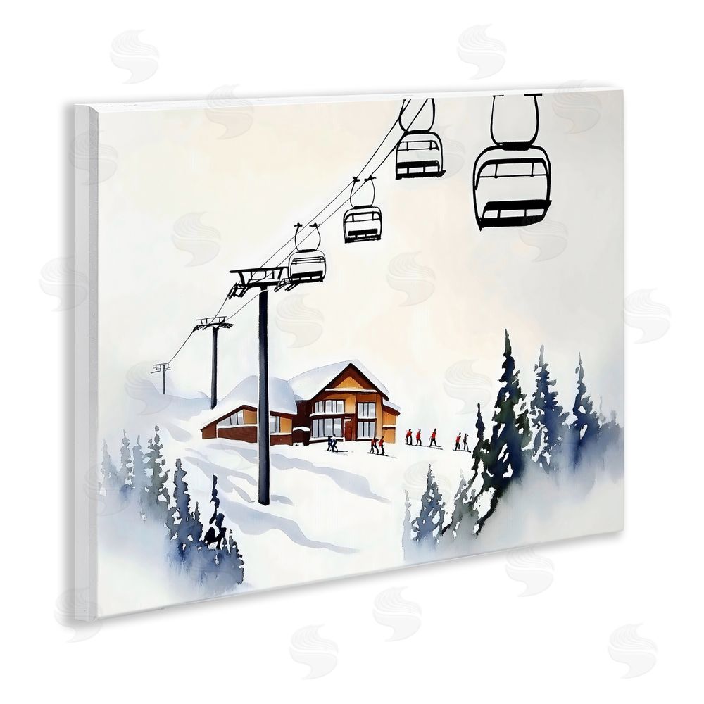 Arlington Prints Ski Lodge Lift Scenery Wall Plaque Art Print