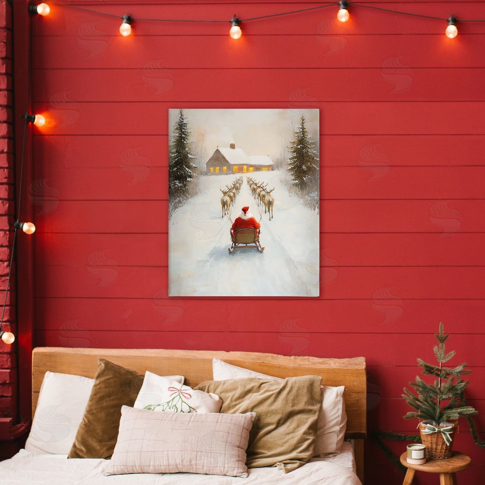 Arlington Prints Santa's Visit Sleigh Ride Canvas Art on Wall