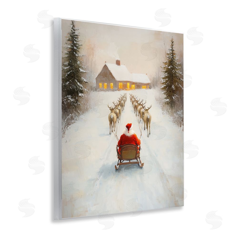 Arlington Prints Santa's Visit Sleigh Ride Wall Plaque Art Print