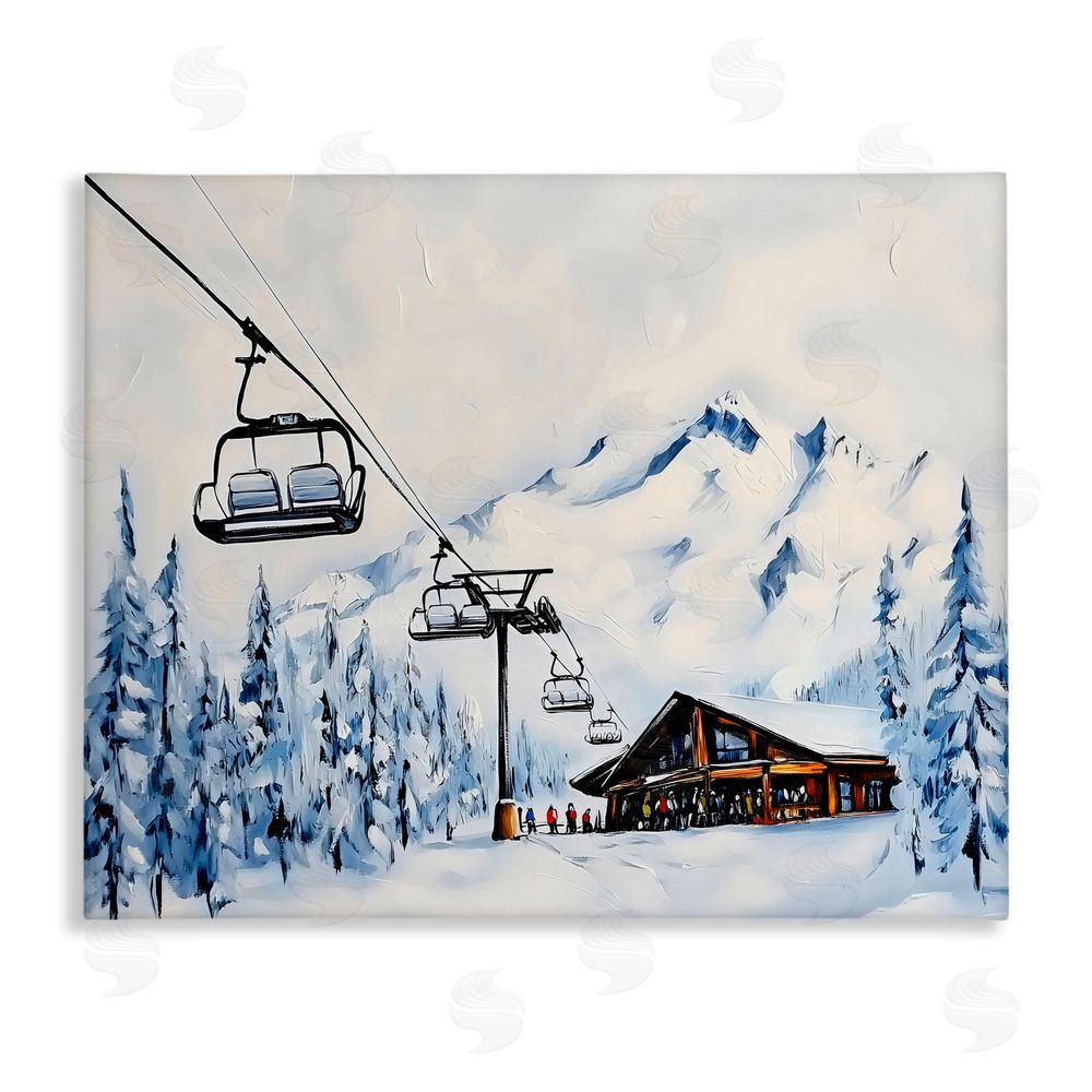 Arlington Prints Winter Ski Lift Cabin Canvas Wall Art Print