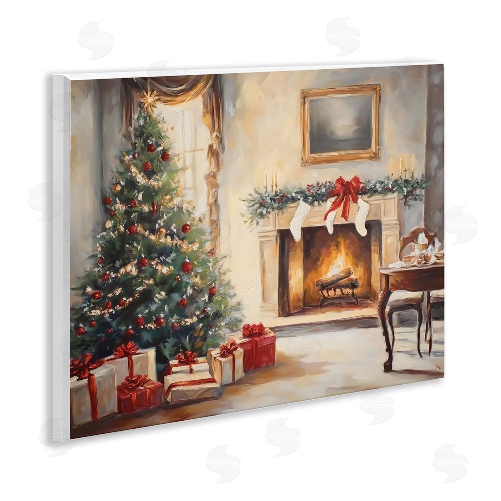 Arlington Prints Vintage Christmas Tree Hearth Wall Plaque Art Print