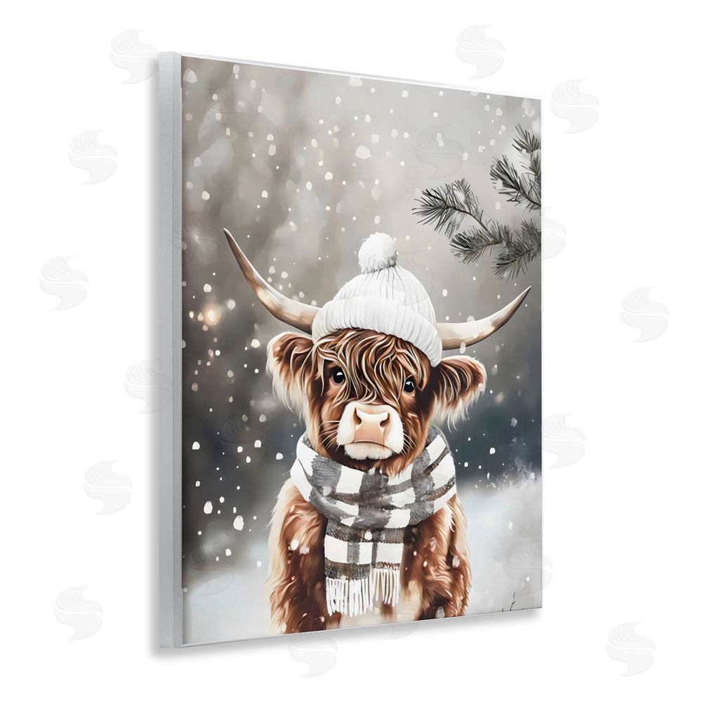 Arlington Prints Cozy Winter Highland Calf Wall Plaque Art Print