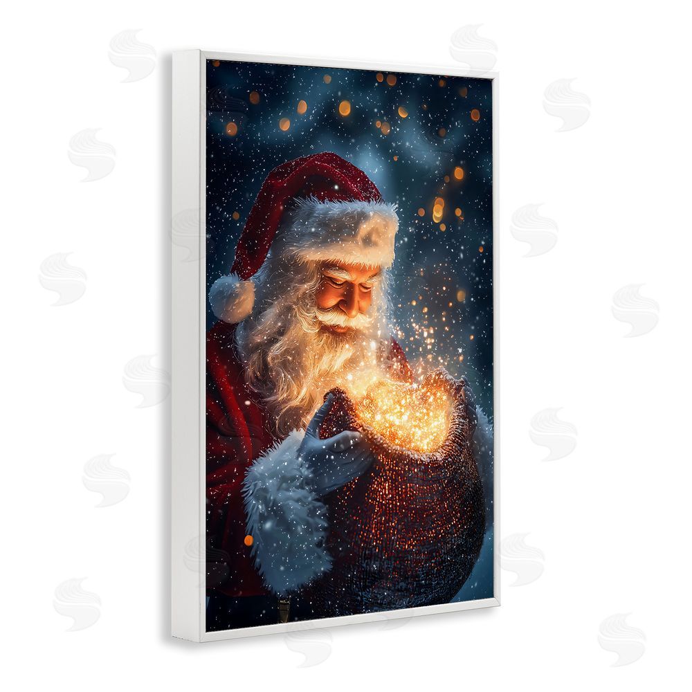 Franklyn Gregory Santa's Bag of Magic White Framed Giclee Wall Art Print