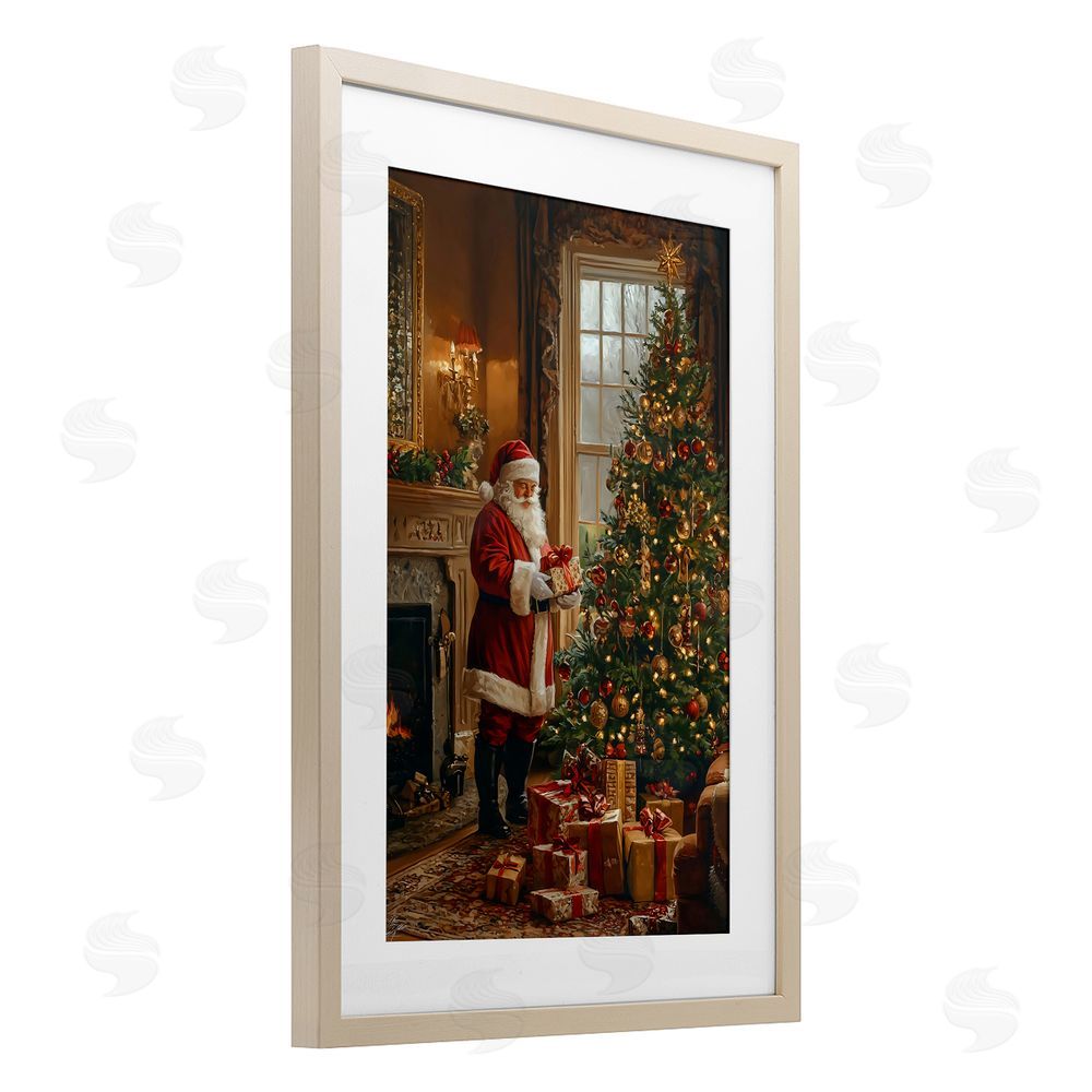 Franklyn Gregory All Decorated Santa's Tree Birch Framed Print Under Glass with White Mat Wall Art