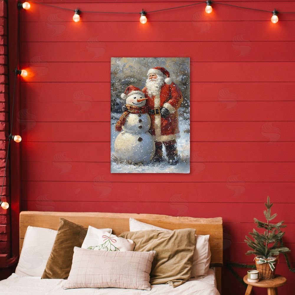 Franklyn Gregory Santa & Snowman Friend Canvas Art on Wall