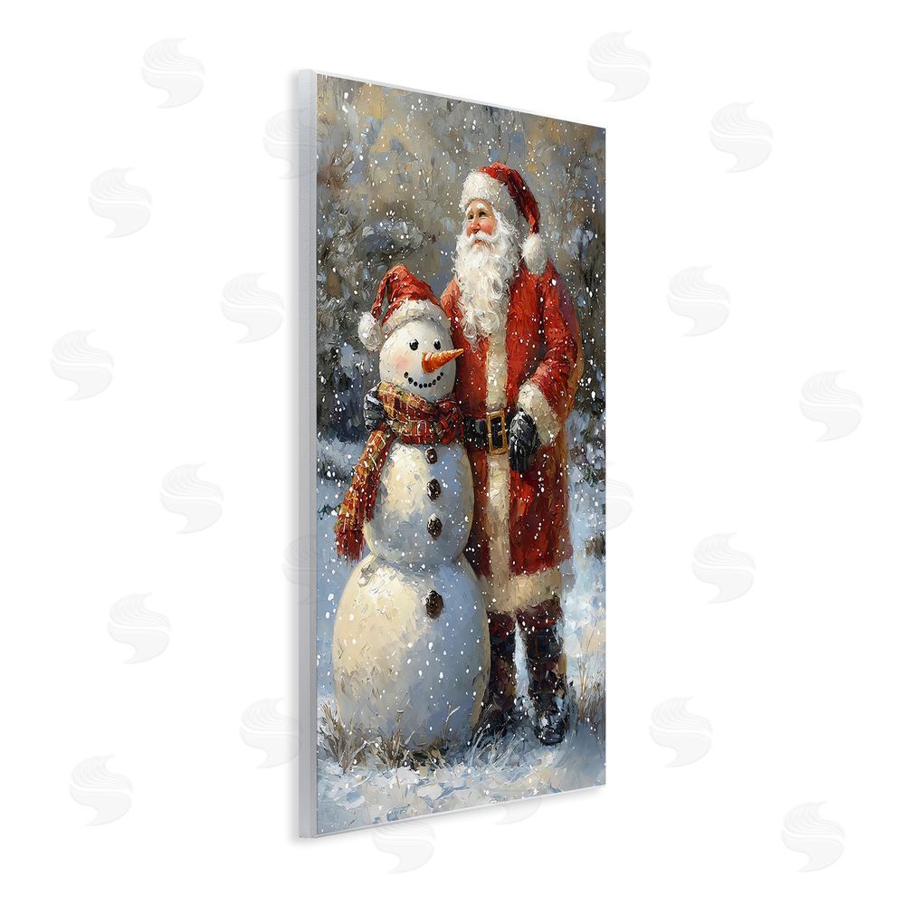 Franklyn Gregory Santa & Snowman Friend Wall Plaque Art Print