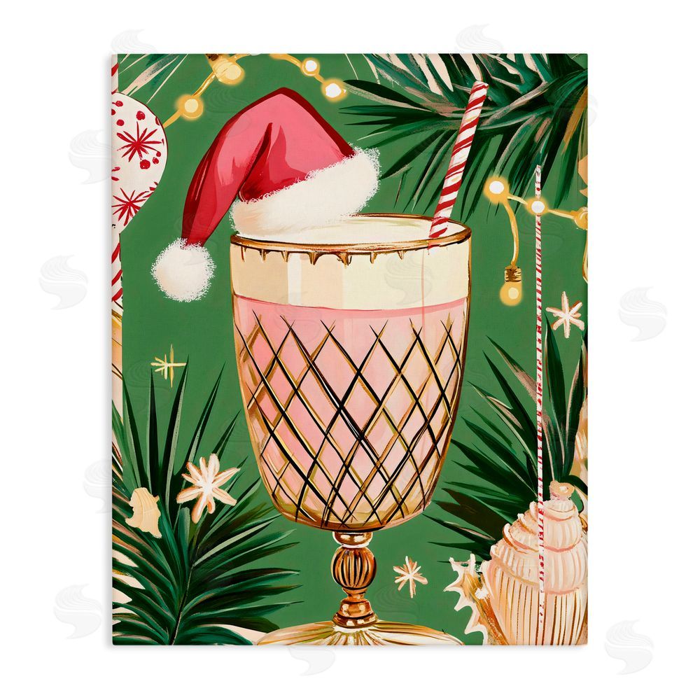 Franklyn Gregory Festive Christmas Cocktail Canvas Wall Art Print