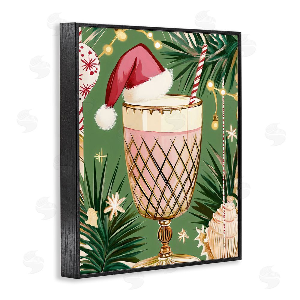 Franklyn Gregory Festive Christmas Cocktail Black Framed Giclee Wall Art Print