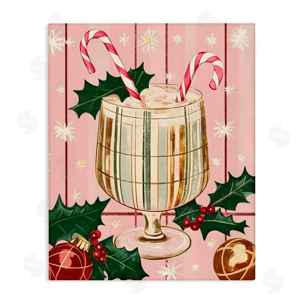 Franklyn Gregory Pastel Christmas Cocktail Canvas Wall Art Print